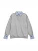 Men's American Minimalist Retro Two-Piece Style Sweatshirt: Autumn Loose Casual Preppy Long-Sleeved Top with Shirt Collar.