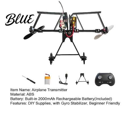 RC Plane Power Module Remote Control Paper Airplane Kit with Gyro Stabilizer DIY Electric Beginner Aircraft Transmitter Dual Propellers Launcher