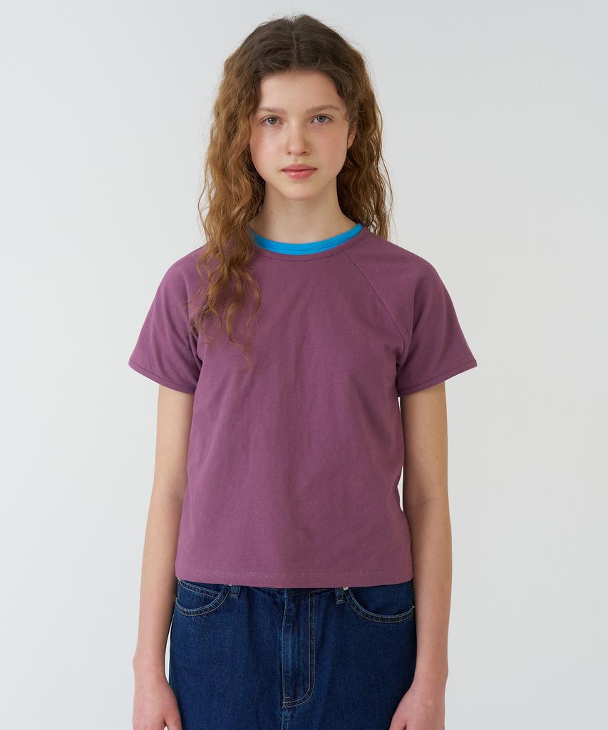 PESTO Raglan Short Sleeve T-Shirt Red Bean