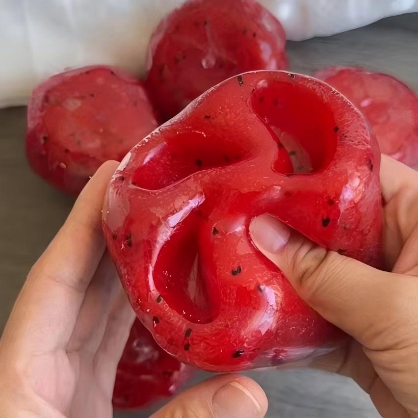 -Handmade Watermelon Slushy Squishy Toy Soft Slow Rebound Stress Relief Squeeze Toy Realistic Fruit Simulation Model Adult Gifts