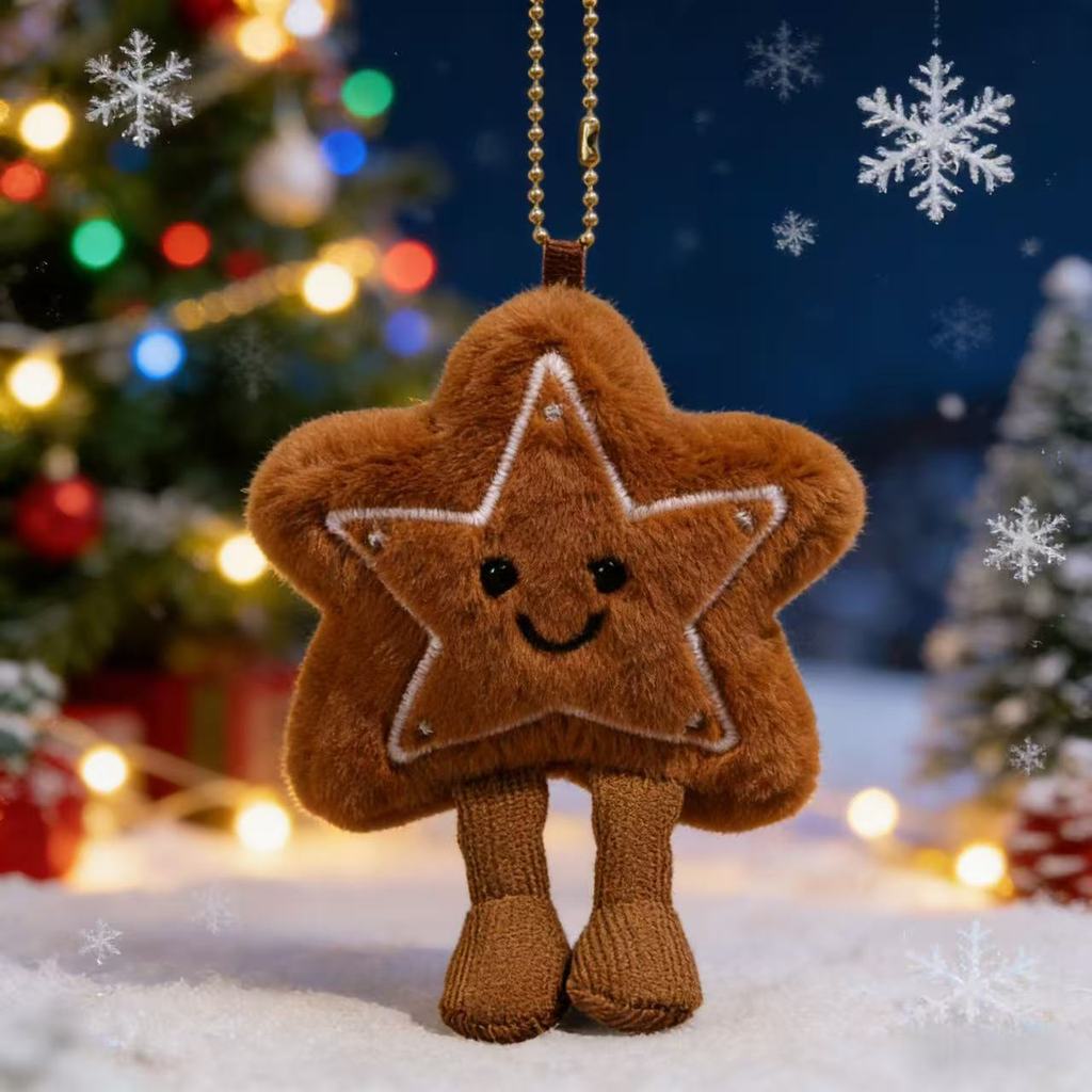 Christmas Tree Plush Toy With Snowflake And Star Decorations For Holiday Gift