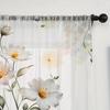 2 szt. miękkie i eleganckie jasnobiałe zasłony kwiatowe: nadaje się do nauki/codziennego użytku   prosty styl   styl słupkowy
