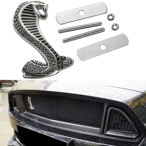 1 x Shelby Logo 3D Metal Car Front Grill Badge Grille Emblem for Ford Mustang Shelby Cobra GT500 etc. (3.74''x2.28'')