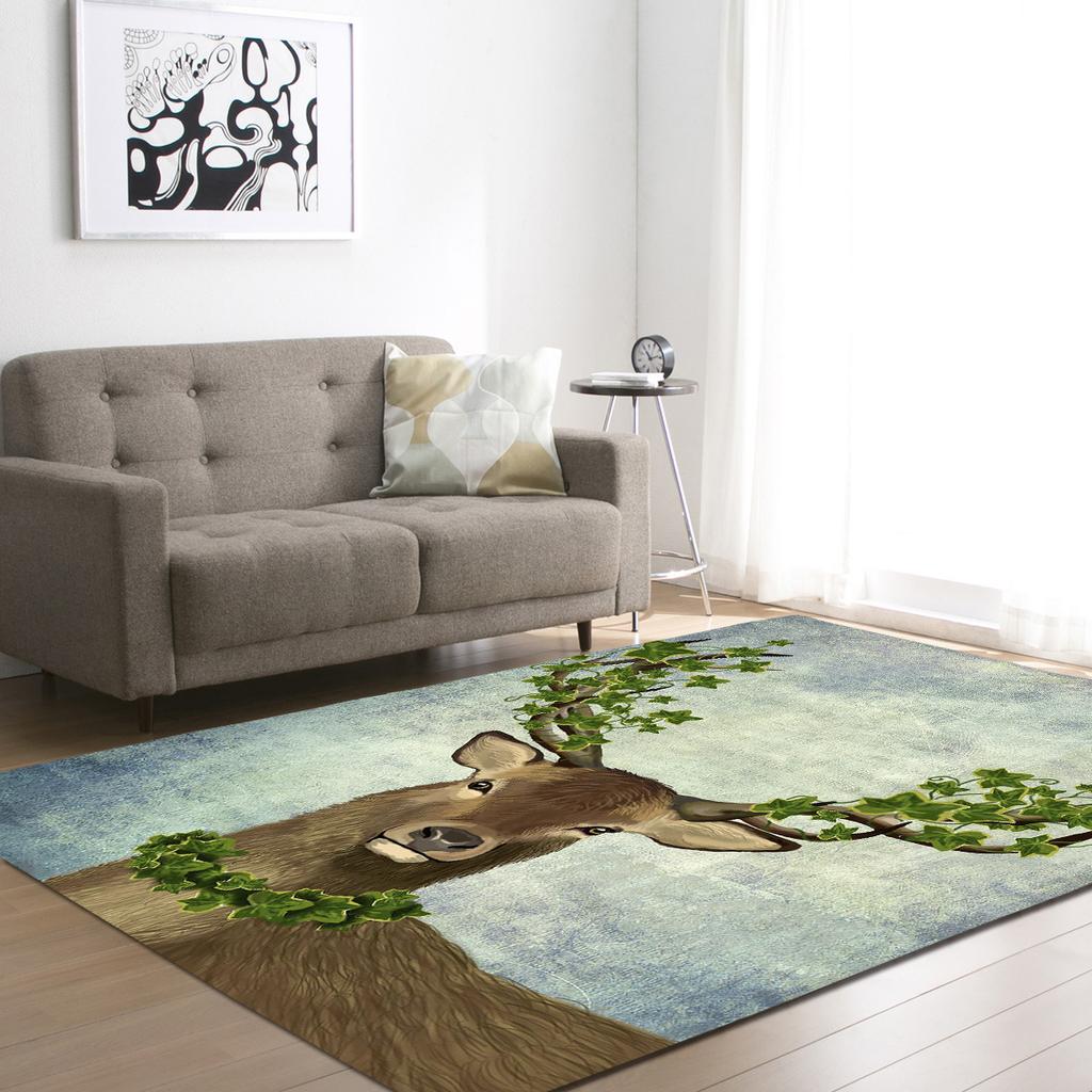 Elk Living Room Carpet Bedroom Dining Room Floor Mat Pattern Size