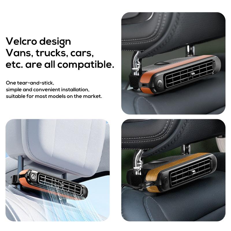 Car Rear Seat Cooling Fan Electric Three-Speed Adjustable Wind Speed Mini Fan Rv and Car Cooling Tool Car Rear Seat Fan