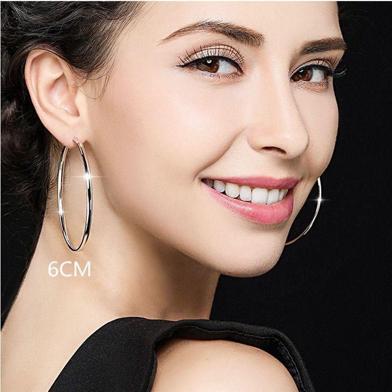 Women S Fashion Minimalist Hollow Smooth Large Hoop Earrings