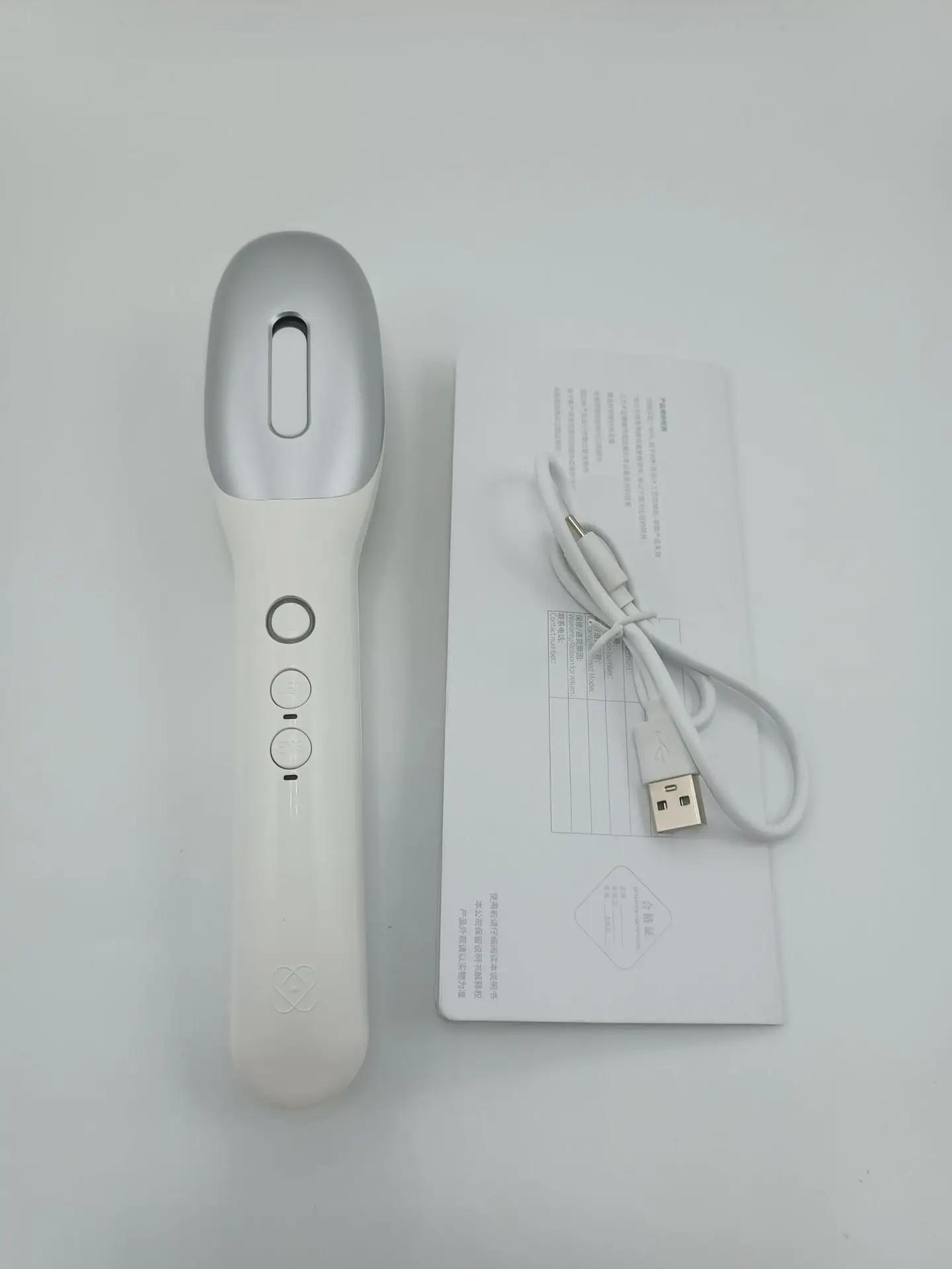 

Аппликатор для лекарств для кожи головы Электрический массаж Расческа для ухода за волосами Жидкость для роста волос, Микротоковая массажная расческа с синим и красным светом белый