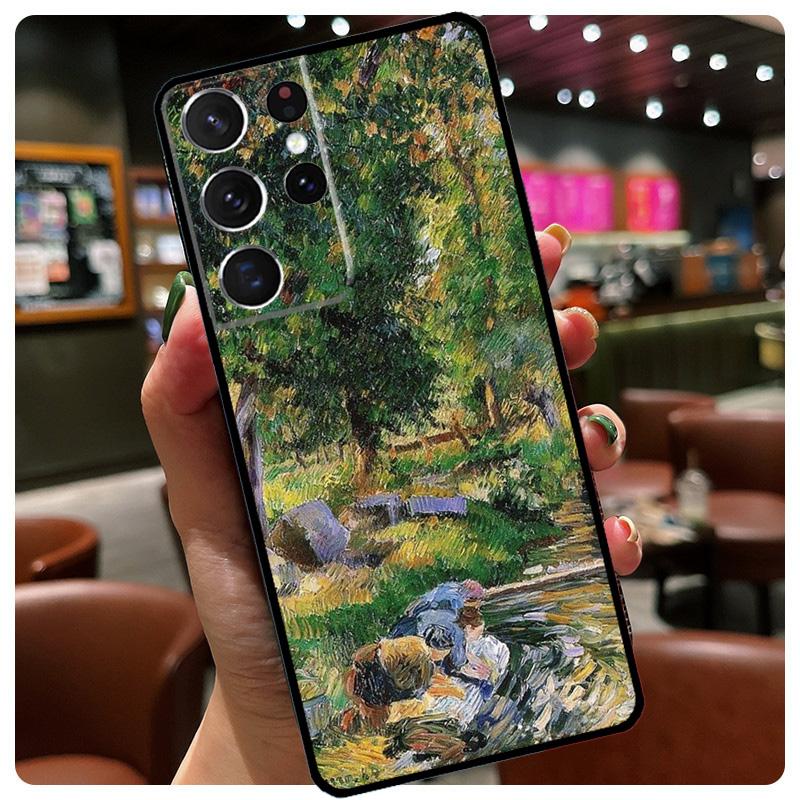 Claude Monet Garden Lotus Phone Case For Samsung Galaxy S25 S24 S23 S22 S21 S20 Ultra S9 S10 Plus S25 FE S24 FE Cover