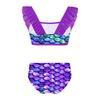 Girls Two Piece Swimwear Ruffled Tankini Top Matching Briefs Holiday Beach Bathing Suit Outfit