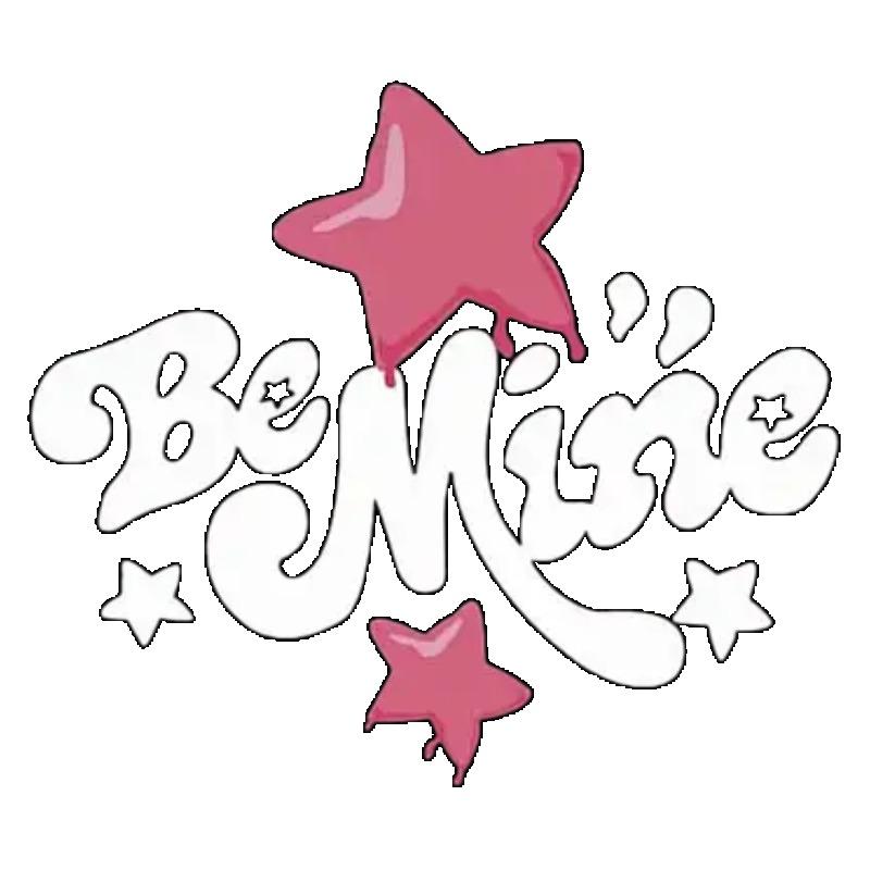 Oversized T Shirt Black Be Mine Star Print Graphic Tee Casual Wear for Women Valentine's Day Gift Top