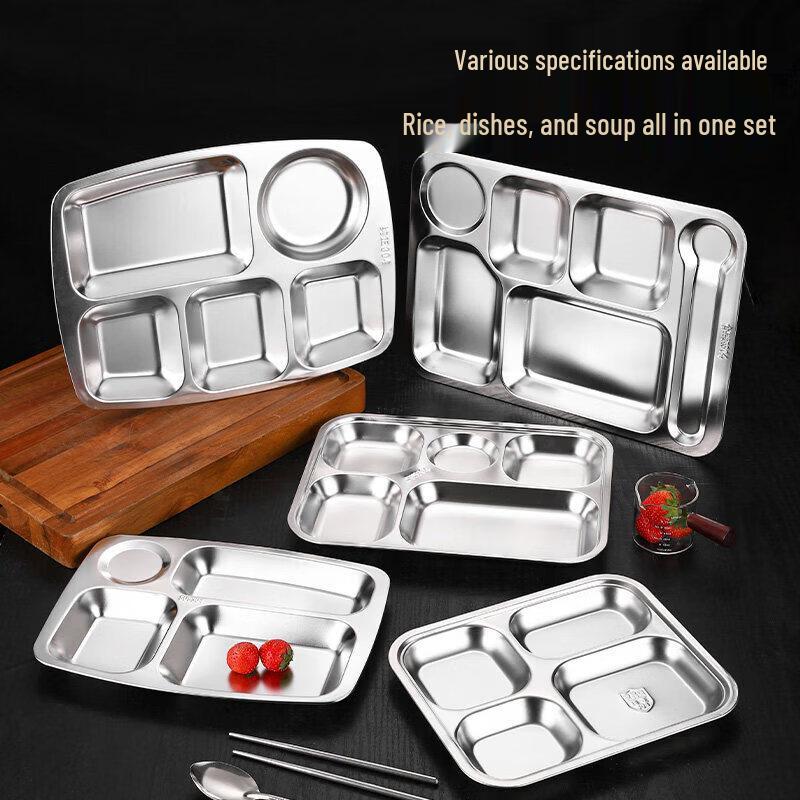 304 Stainless Steel Divided Canteen Tray