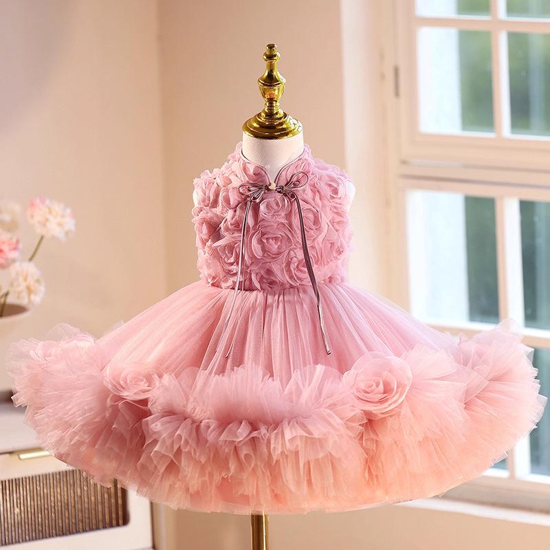 

Girls Flower Girl Wedding and Princess Party Dress for Birthday, Host, Piano Performance, and Special Events 120 cm