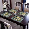 Set di 4 tovagliette danesi con incisioni su legno a forma di pesce, design vintage con sardine, 30x45 cm, eleganti tovagliette stampate per sala da pranzo, cucina e arredamento per la casa.