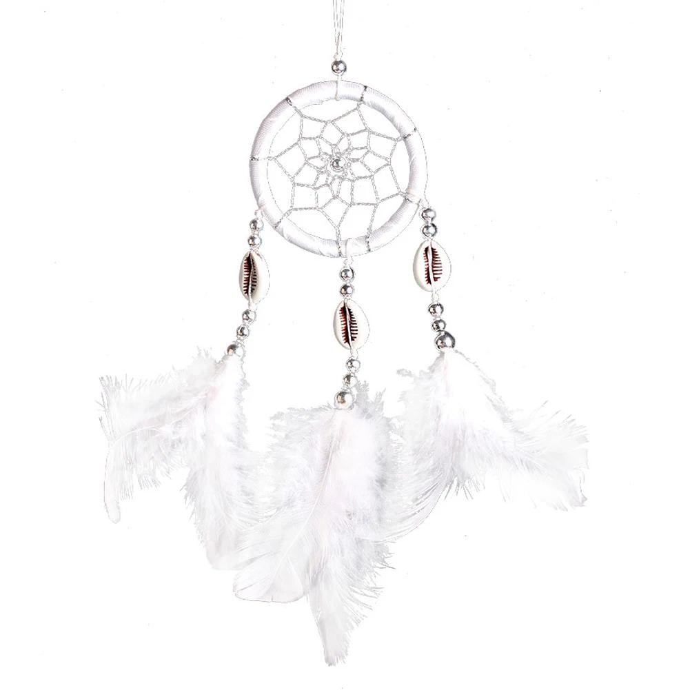 Romantic Heart Shaped Dream Catcher Double Ring Purple Feather Dream Catcher Wall Hanging Home Car Decor Craft Christmas Gift