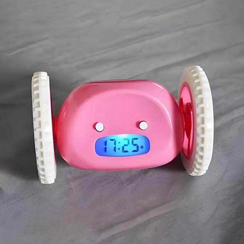 Çalar Saat Çalışan Çalar Saat Hareket Et Zıpla Yuvarlan Kaç Kolay Ayarlanır Akıllı Dijital Tekerlekli Çalar Saat, Derin Uyuyanlar İçin