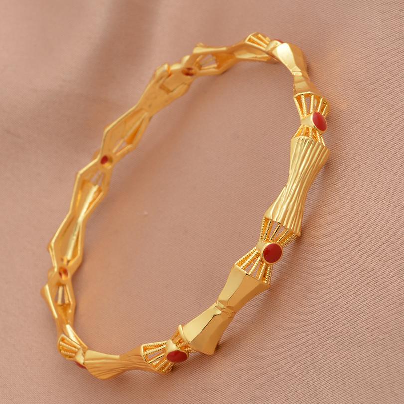 Dubai Gold Color Bangles for Women Dubai Bride Wedding Ethiopian Bracelet Africa Bangle Arab Jewelry Gold Charm Bracelet