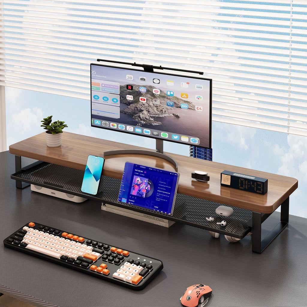 Monitor Stand with Drawer: Ergonomic Desk Riser for Neck Protection