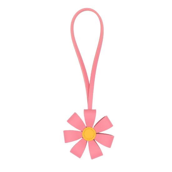 Flower Pendant Multi-Petal Design Faux Leather Bag Charm with Adjustable Strap Handbag