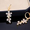 Flower zircon pendant earrings in multiple colors to choose from