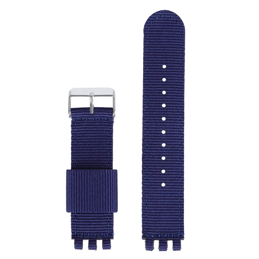 SWATCH Horloge Compatibele Nylon Canvas Band, Geribbeld, 17/19/20mm