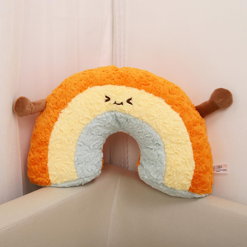 Starry Sky Plush Cushion: Sun, Moon, Rainbow, Stars & Clouds Sofa Back Pillow Doll.