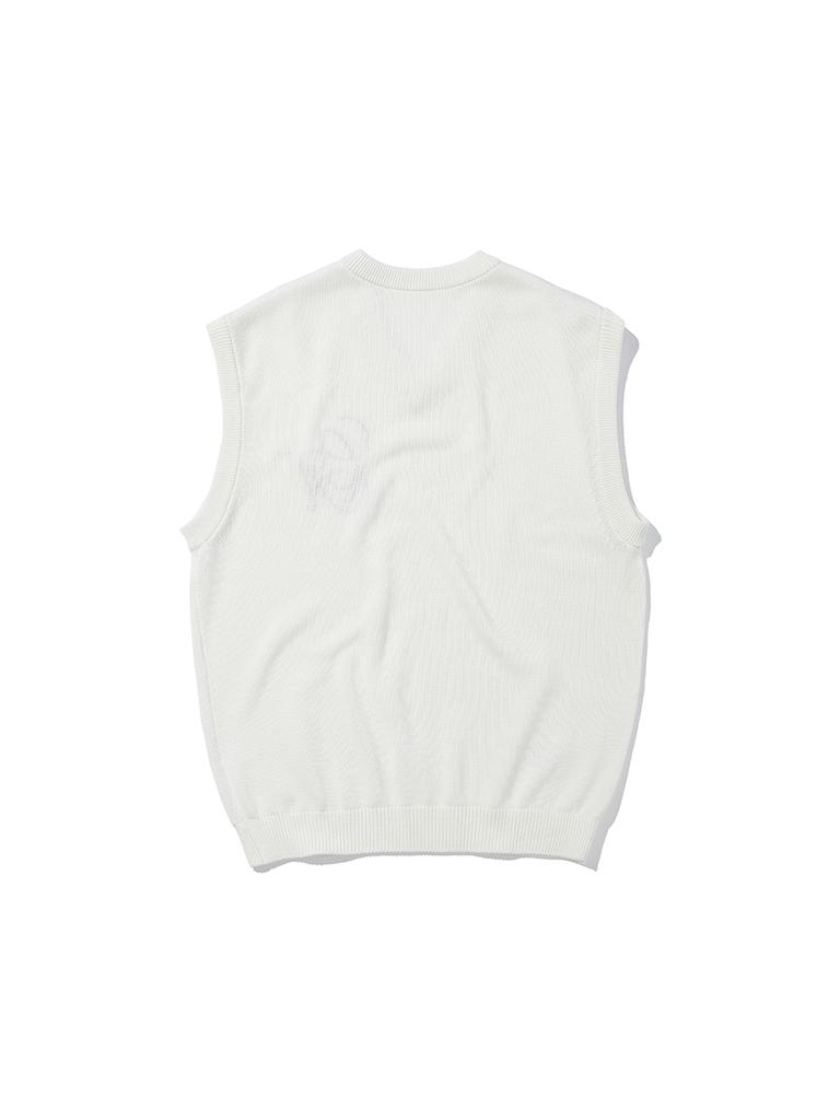 Clubactivity Ca Logo Knit Vest Ivory