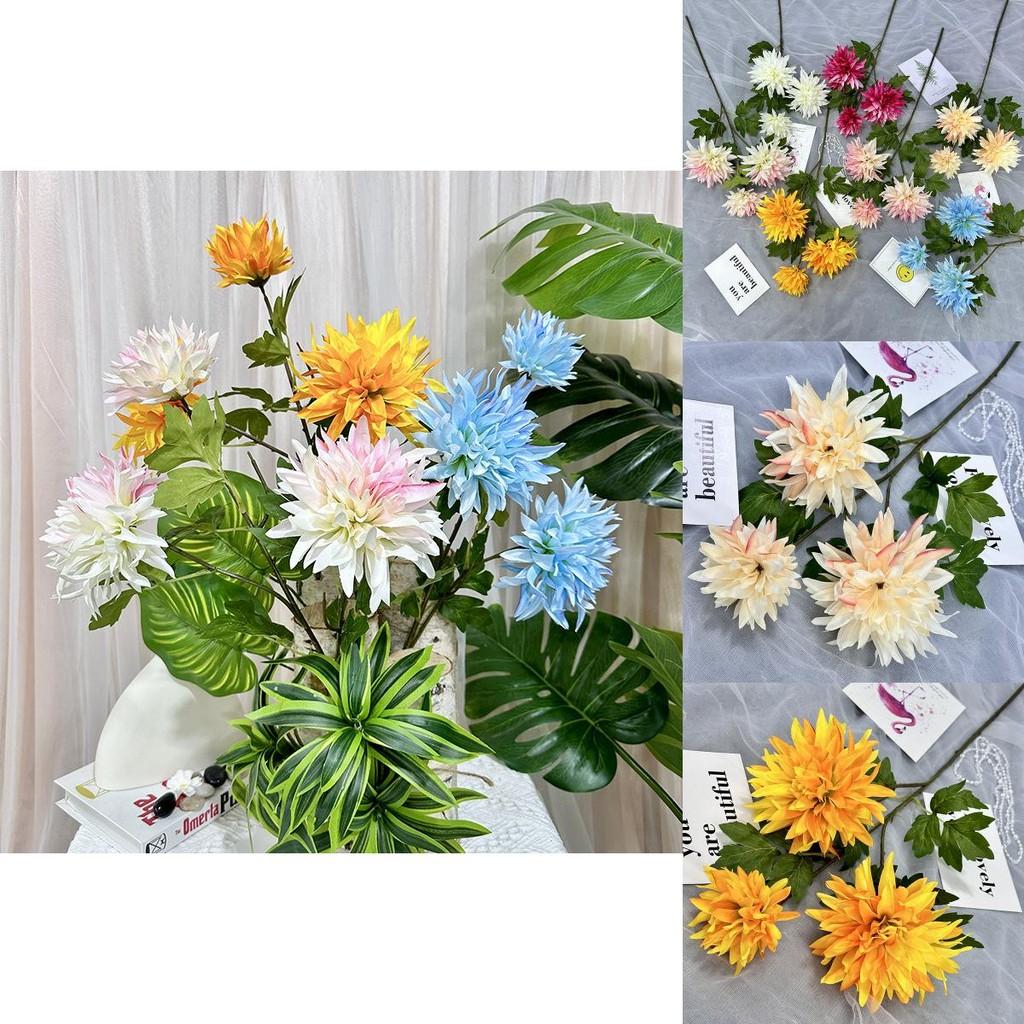 New Simulated Flower Threeheaded Yuanbao Lotus Wedding Scene Decor For Home Party Gift