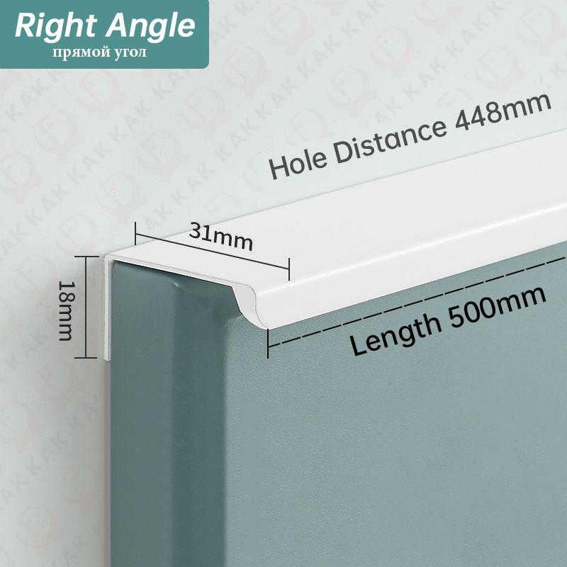 KAK White Hidden Cabinet Pulls Drawer Knobs Customizable Long Furniture Handles Aluminum Alloy Kitchen Cupboard Door Hardware