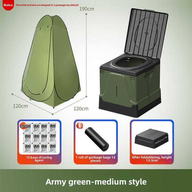 Toaletă Portabilă Pliabilă Inodoră pentru Camping, Autocălătorie și Urgențe - Potrivită pentru Adulți și Copii