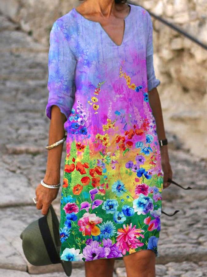 Four-sided bullets, autumn and winter hot-selling printed dresses, women s dresses S