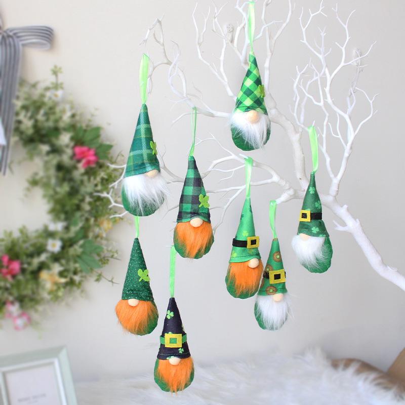 Irish Festival Green Elf Doll Pendant St. Patrick'S Day Window Decoration Ornaments