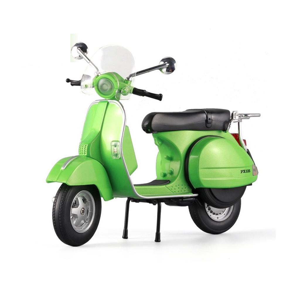 Mini moto urbaine Vespa 1/10, échelle 125, modèle de moto récréative en métal moulé, jouet de Simulation son et lumière, cadeau pour enfants