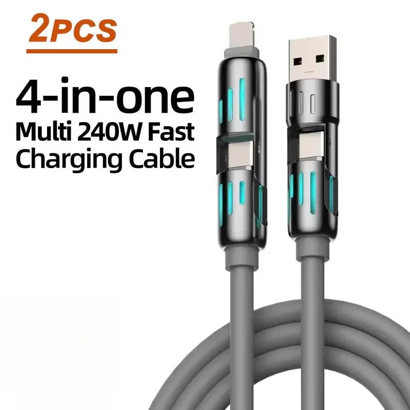 USB Type C lightning-Макс. 240 Вт Быстрая зарядка и Синхронизация данных MFISH 4-в-1 Мульти- USB-кабель для 16/15 iPad