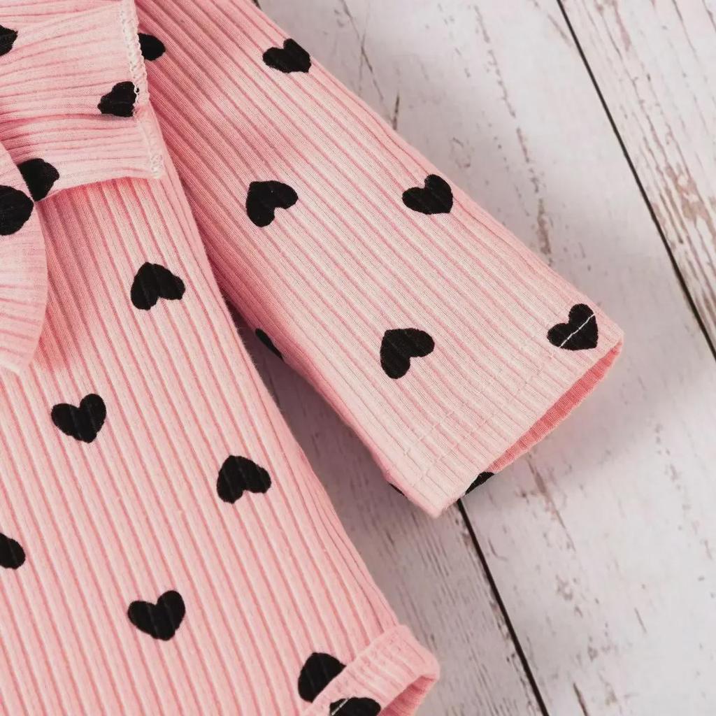 Frühling & Herbst Baby Mädchen Liebe Strampler, Lange Hosen und Stirnband Prinzessin Set