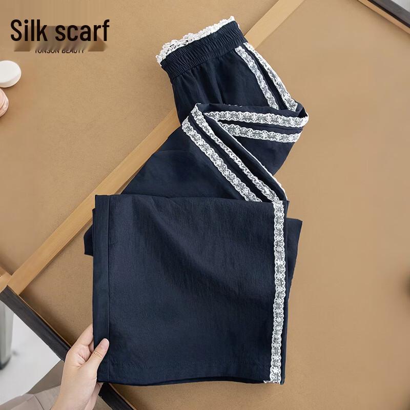 Women s Color-Block Wide-Leg Casual Pants M