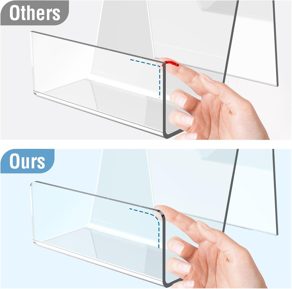 6 Pack Acrylic Book Stand, Clear Easel Stand for Display, Book Display Holder, Display Stand for Album, CD, Magazine, Artworks