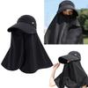 Round Top Large Brim Hat with Neck Flap Face Covering Mask Summer UV Protection Hat Lightweight Sun Visor Hat for Outdoor Travel