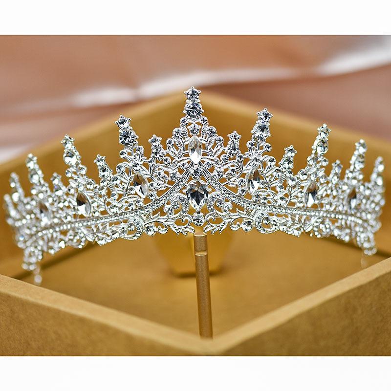Bridal Crown Headdress Rhinestone Crown Wedding Veil Diamond Clothing Eighteen Year Old Adult Ceremony Birthday Princess Hair Accessories