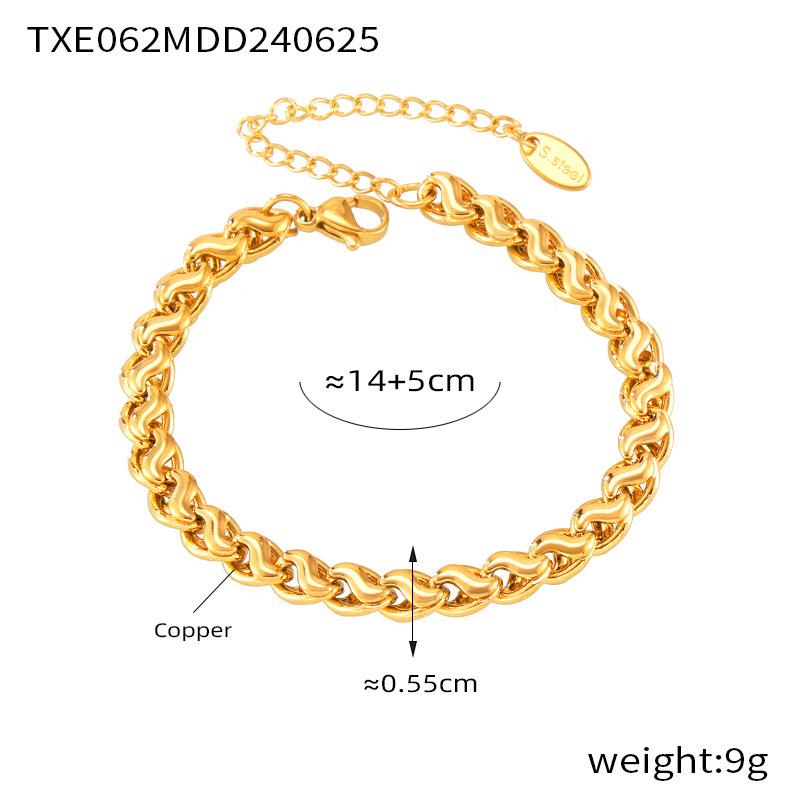 

Шикарный комплект плетеных украшений в европейском и американском стиле - роскошный, стильный медный дизайн