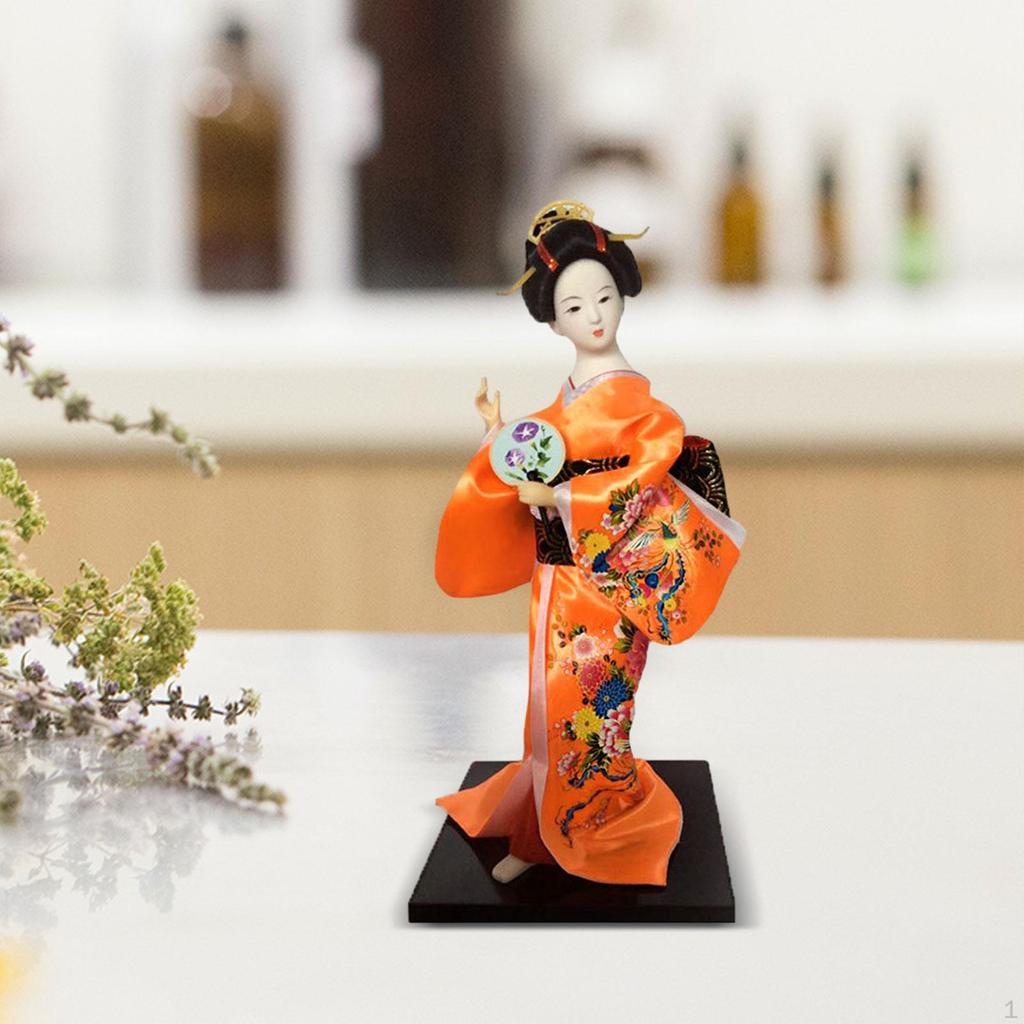 Asian Statue Collectible Figurine Japanese Kimono Geisha Doll Kabuki for Birthday