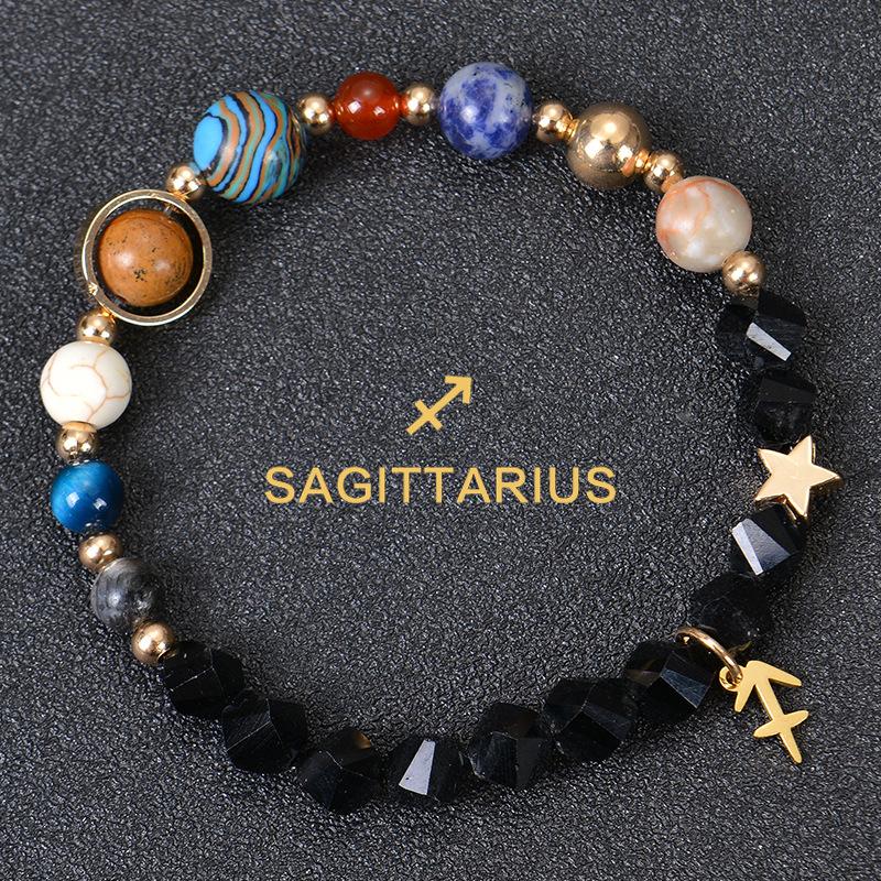 Eight major planets and twelve zodiac signs bracelet, frosted stone, bead bracelet, planets, Christmas gift, Stocking stuffers