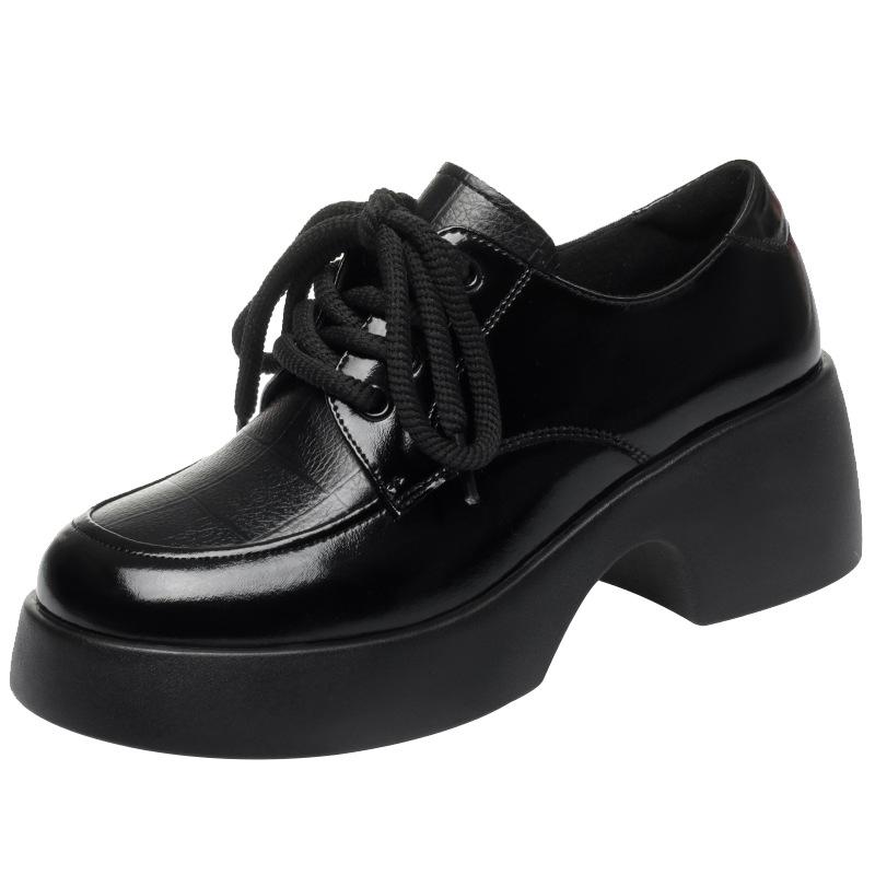 fashion Soft Leather Uniform Shoes Female British Girl Japanese Wild Black Retro Mary Jane Shoes Lolita Platform Shoes Low Anti-slip