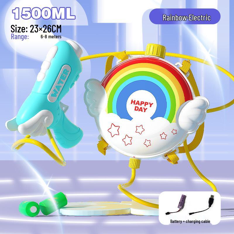 

Kids Long Range Electric Water Gun Backpack - Continuous Spray for Summer Fun