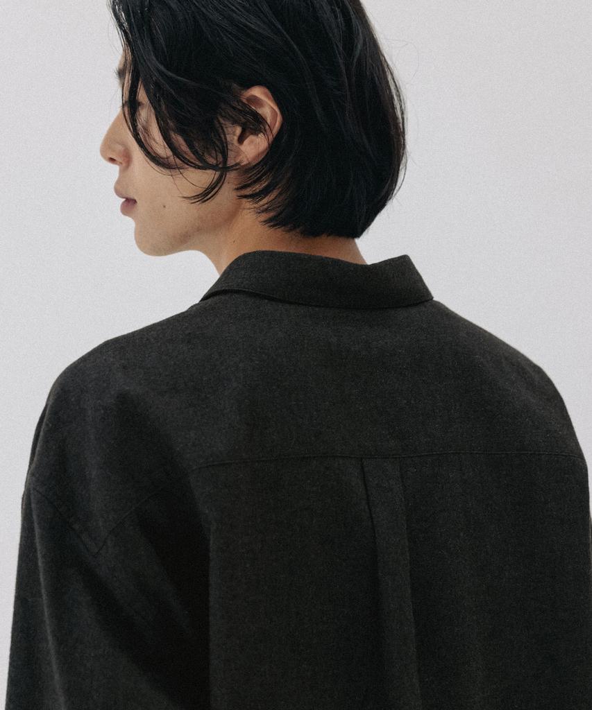 BLANKROOM Tactile Shirt_Melange Charcoal