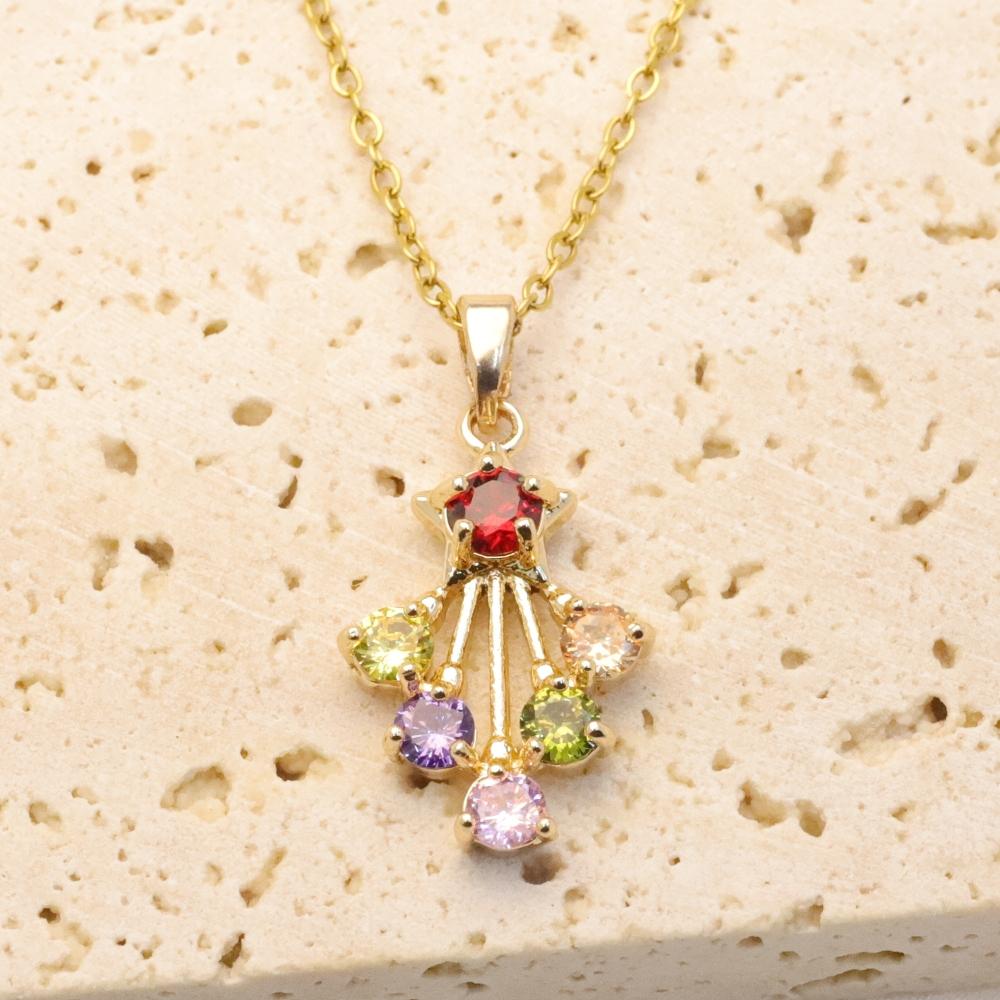 Colorful Geometry Modeling Pendant Necklaces for Women 2025 New Fashion Wedding Party Necklace Jewelry Accessories