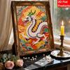 DIY Pearl Bead Art Canvas Dragon Pattern Frameless Creative Craft Painting Kit for Relaxing Home Wall Decoration