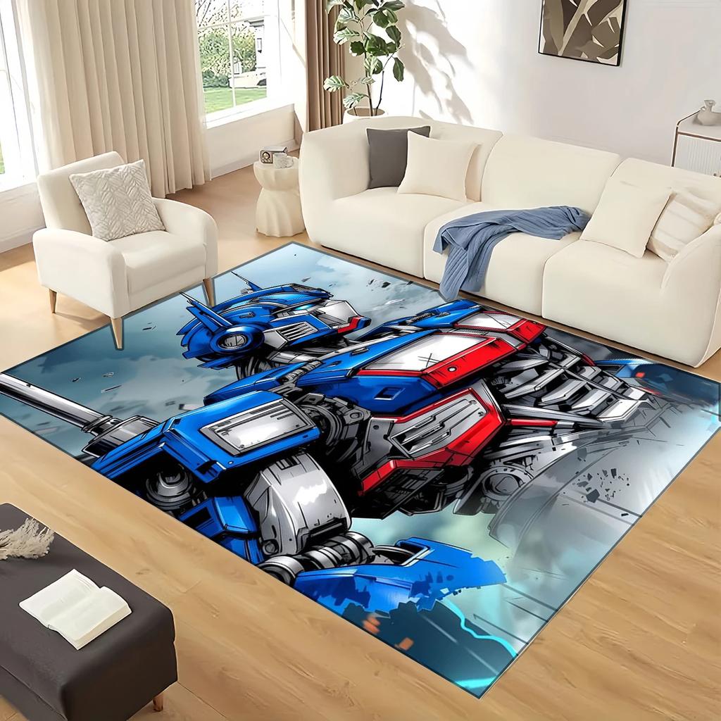 3D GUNDAM Robot Cartoon Carpet Rug for Living Room Bedroom Home Sofa Decoration,kids Play Non-slip Floor Mat Christmas Gift