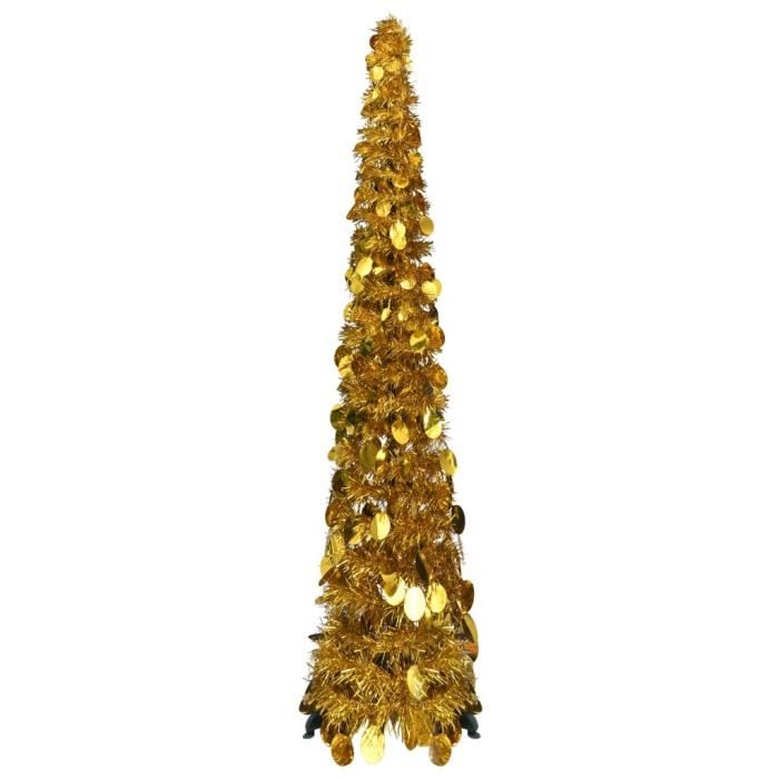 VidaXL Sapin de Noël artificiel escamotable Doré 120 cm PET