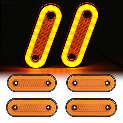 4x Luce di posizione laterale ovale 20 LED Indicatore di direzione ambra arancione Rimorchio camion