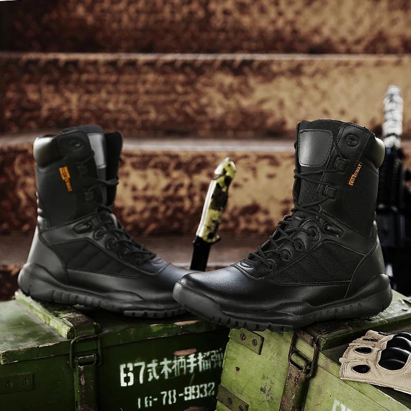 Men Tactical Boots Casual Free Shipping Ankle Waterproof Brand Outdoor Hiking Shoes Plus Size Boot Black Climbing Shoes